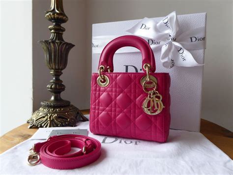 lady dior fucsia|Mini Lady Dior Bag Fuchsia Cannage Lambskin .